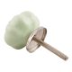 Light Green With Silver Line Medium Ceramic Melon Drawer Knob